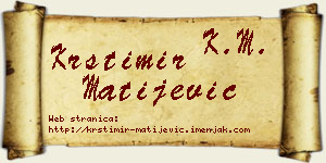 Krstimir Matijević vizit kartica
